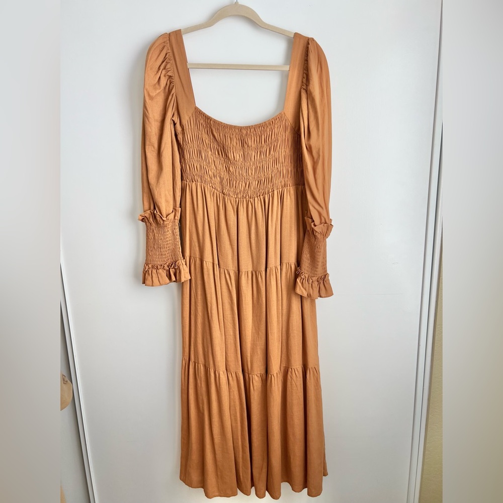 Girl And The Sun / Free People Bambi maxi dress size Large Linen NWT